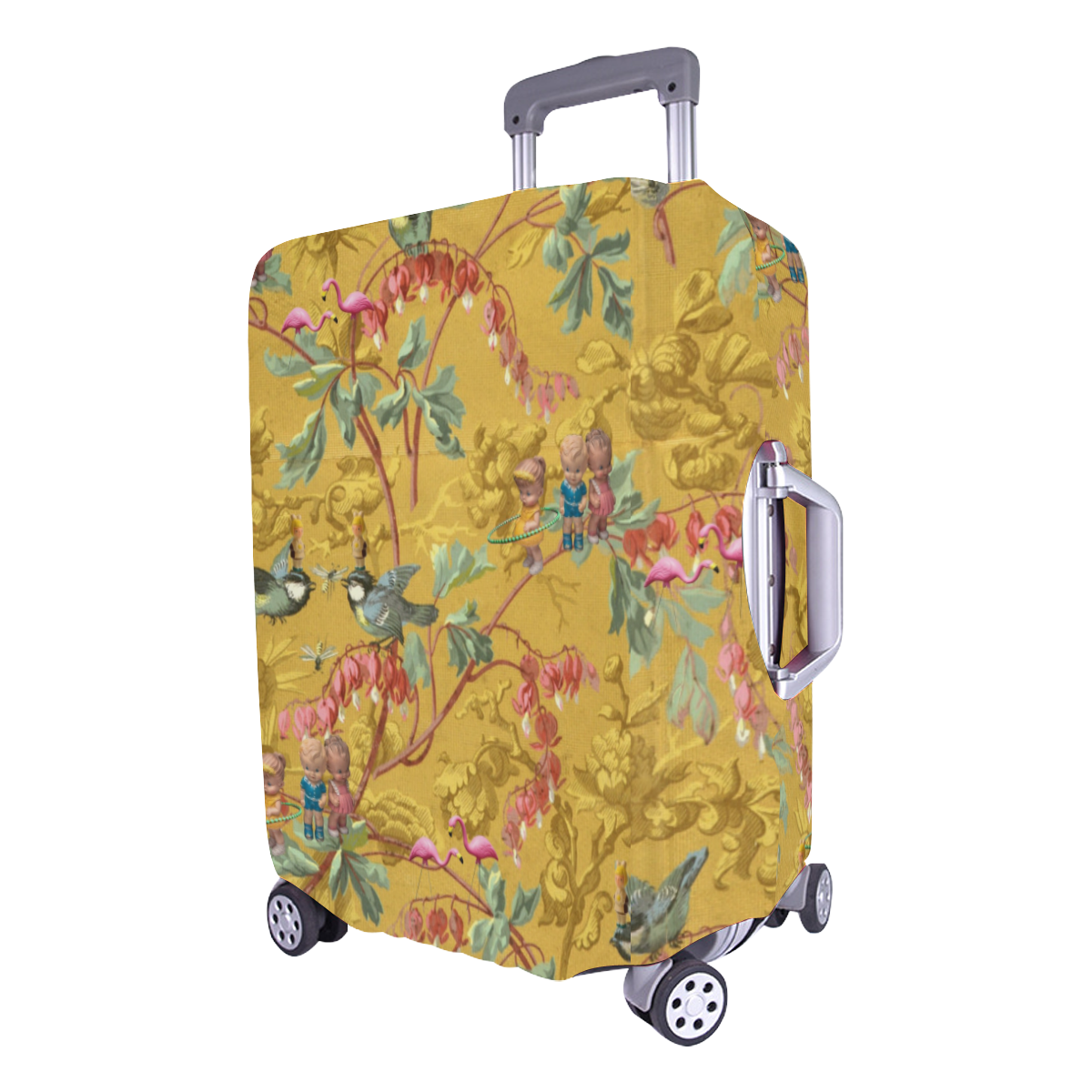 Hooping in the Spring Garden Luggage Cover/Large 26"-28"