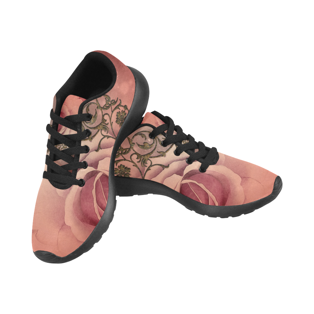 Wonderful roses with floral elements Men's Running Shoes/Large Size (Model 020)