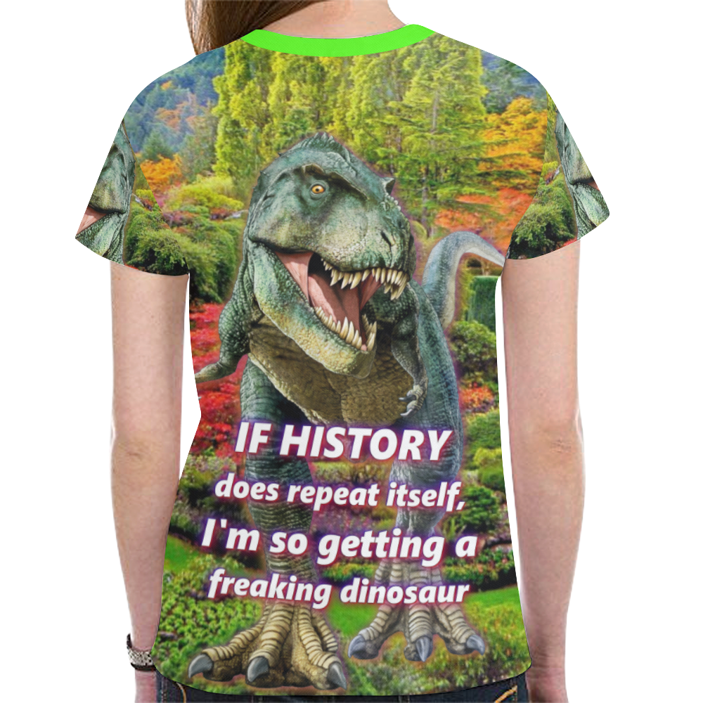 Dinosaur New All Over Print T-shirt for Women (Model T45)