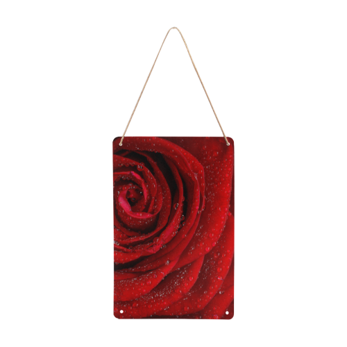 Red rosa Metal Sign 8"x12"