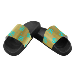 OG LCC GOLD TURQUOISE Men's Slide Sandals (Model 057)