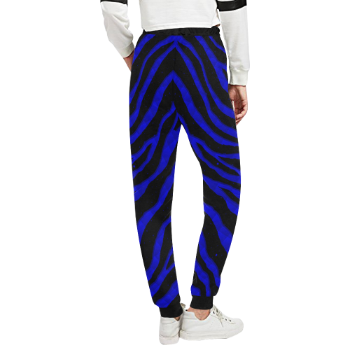 Ripped SpaceTime Stripes - Blue Unisex All Over Print Sweatpants (Model L11)