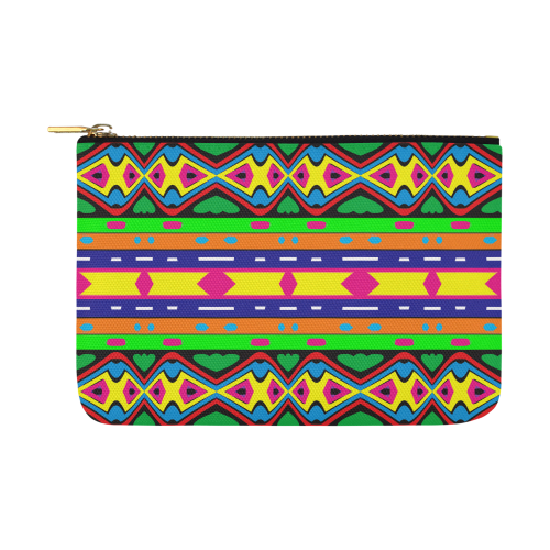 Distorted colorful shapes and stripes Carry-All Pouch 12.5''x8.5''