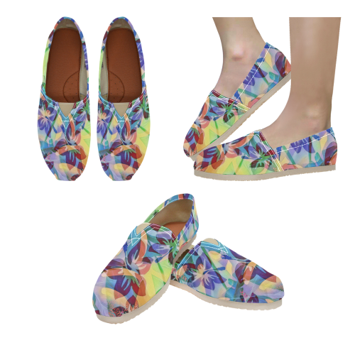 trendy floral mix 818A by JamColors Women's Classic Canvas Slip-On (Model 1206)