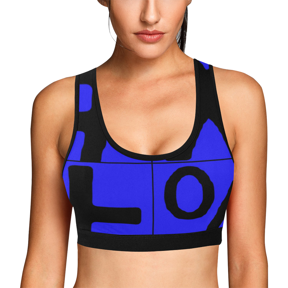 NUMBERS Collection Symbols Royal 1 Women's All Over Print Sports Bra (Model T52)