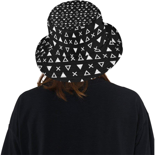 Geo Line Triangle All Over Print Bucket Hat