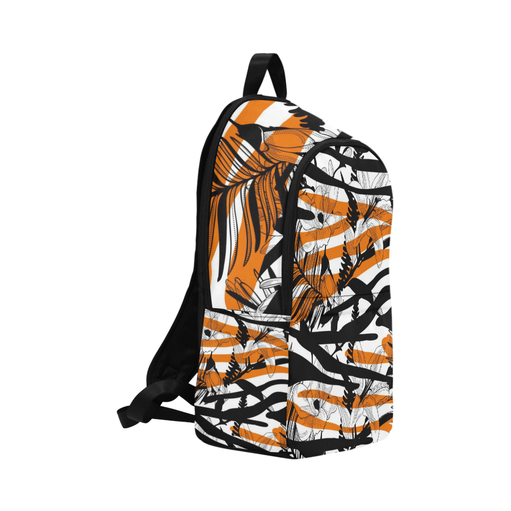 Floral Tiger Print Fabric Backpack for Adult (Model 1659)