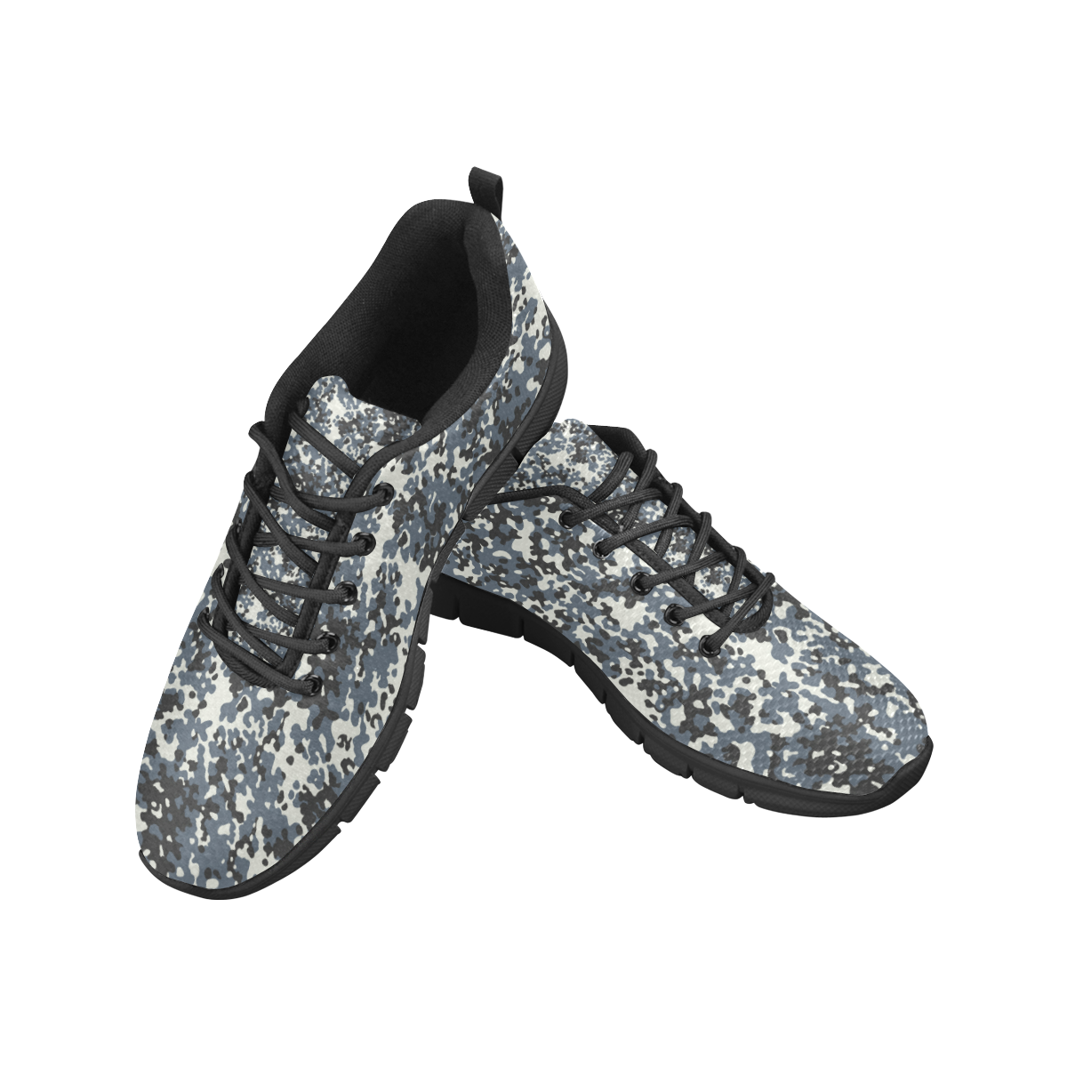 Urban City Black/Gray Digital Camouflage Women's Breathable Running Shoes/Large (Model 055)