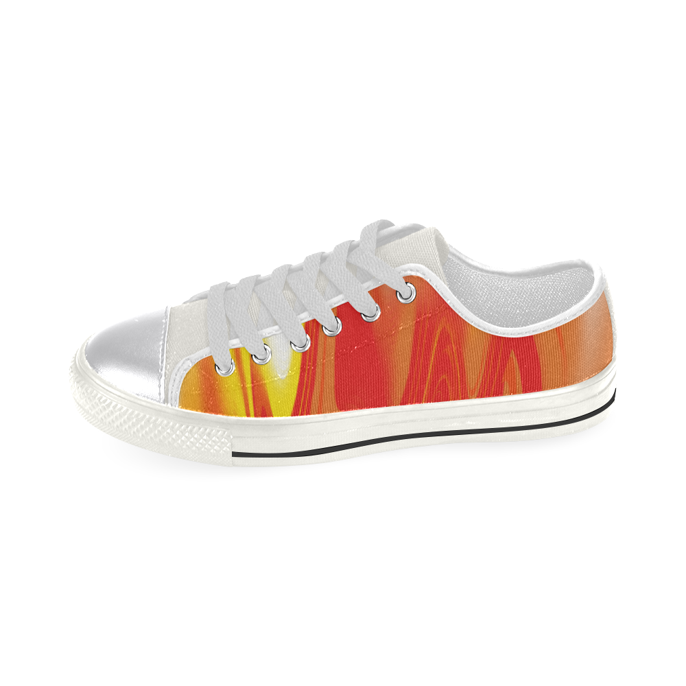 Flames Women's Classic Canvas Shoes (Model 018)