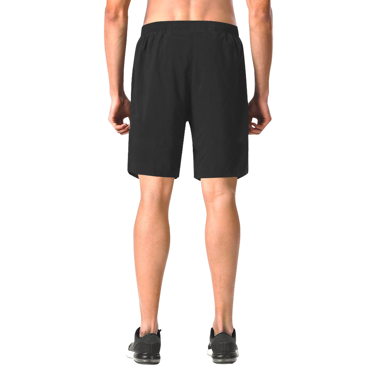 PACE Mens Blk/White shorts Men's All Over Print Elastic Beach Shorts (Model L20)