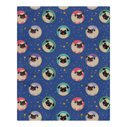 Fawn Pugs In Circles 3-Piece Bedding Set