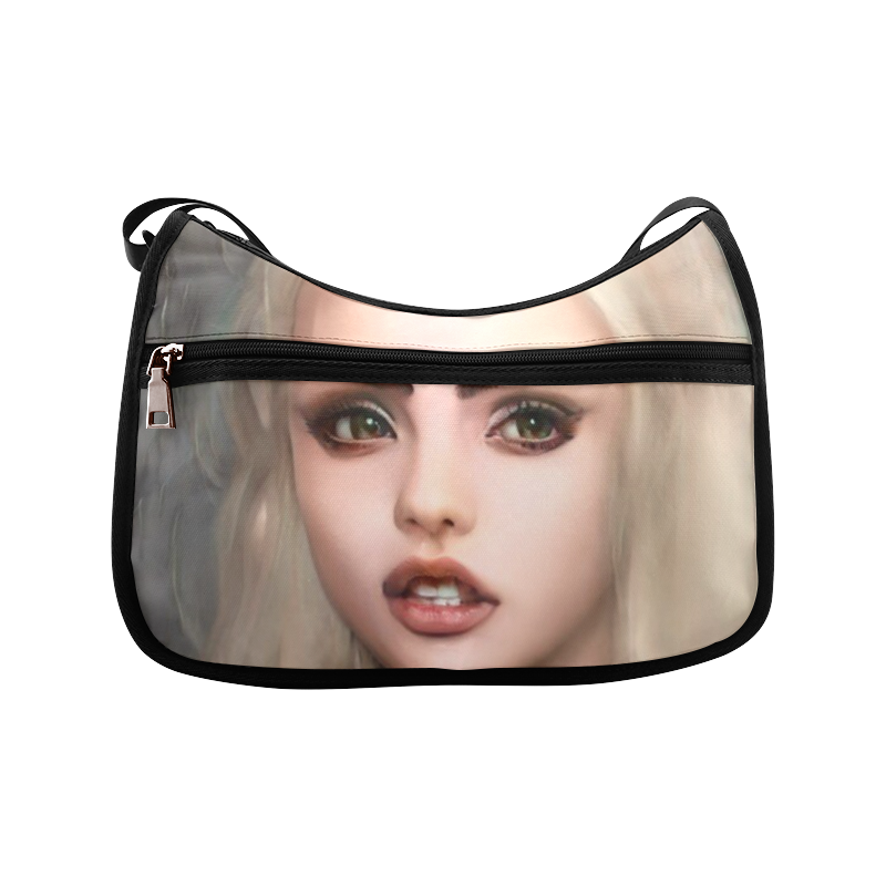 blonde girl with open mouth Crossbody Bags (Model 1616)