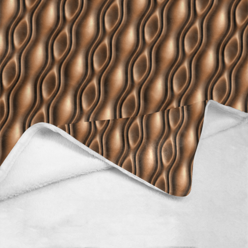 Brown leather abstract wave Ultra-Soft Micro Fleece Blanket 43''x56''