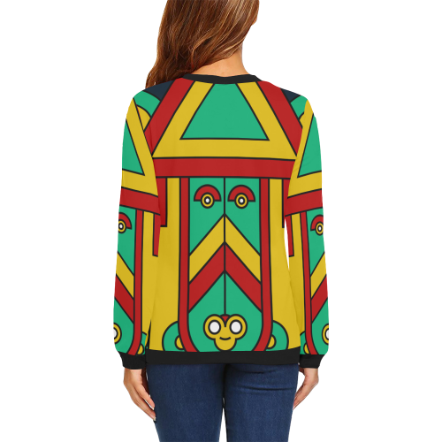 Aztec Spiritual Tribal All Over Print Crewneck Sweatshirt for Women (Model H18)
