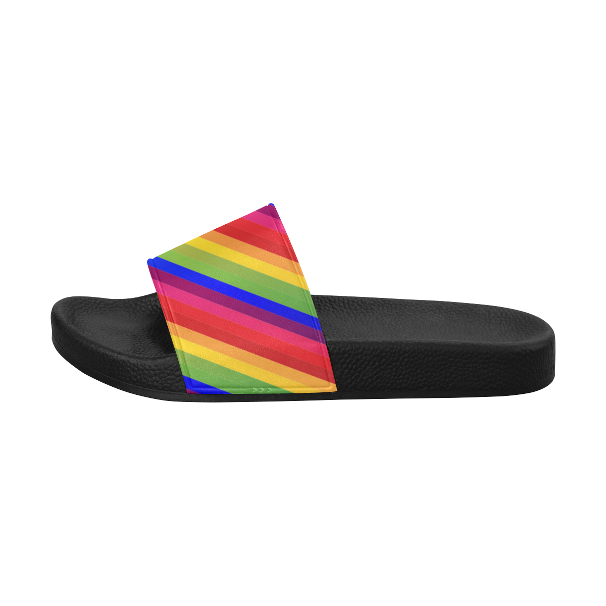 Rainbow Diagonal Stripes Men's Slide Sandals (Model 057)