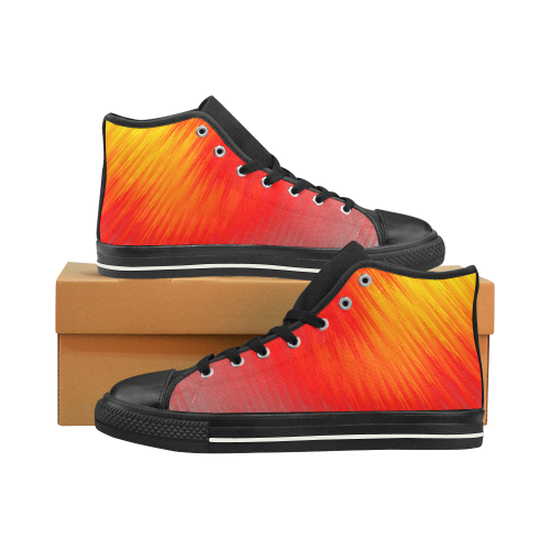 Hilbert Grid Fiery Men’s Classic High Top Canvas Shoes /Large Size (Model 017)