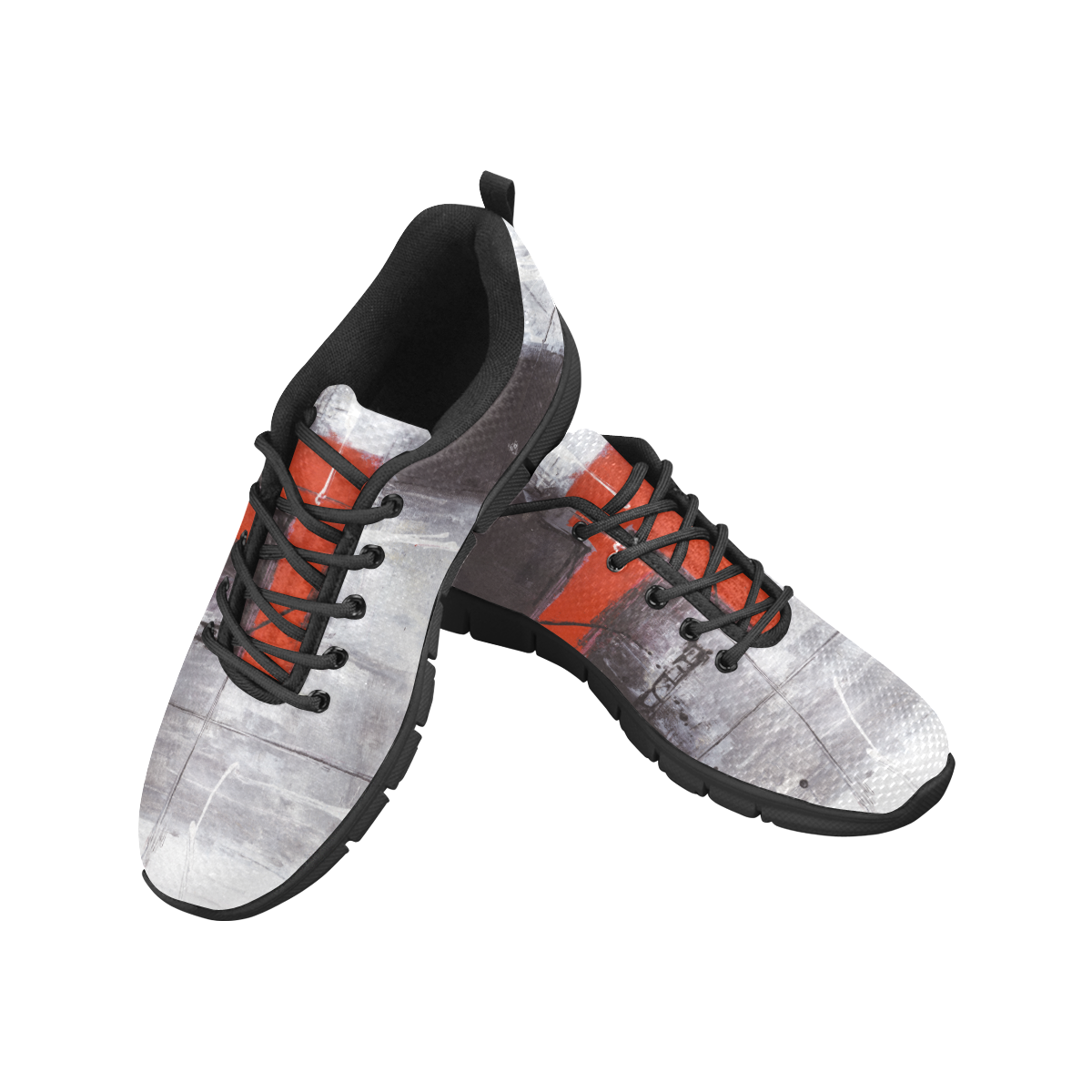 Black & red Women's Breathable Running Shoes (Model 055)