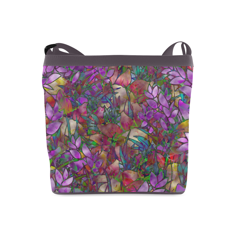 Floral Abstract Stained Glass G175 Crossbody Bags (Model 1613)
