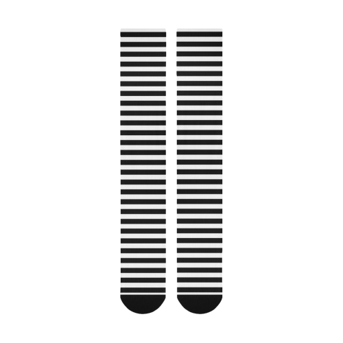 Black and White Stripes Over-The-Calf Socks