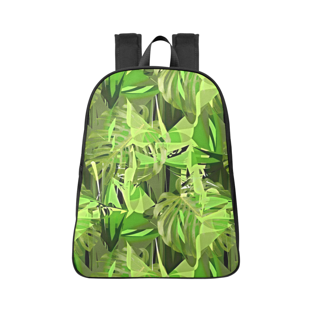 Tropical Jungle Leaves Camouflage Fabric School Backpack (Model 1682) (Large)