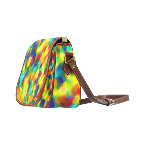 Colorful watercolors texture Saddle Bag/Large (Model 1649)