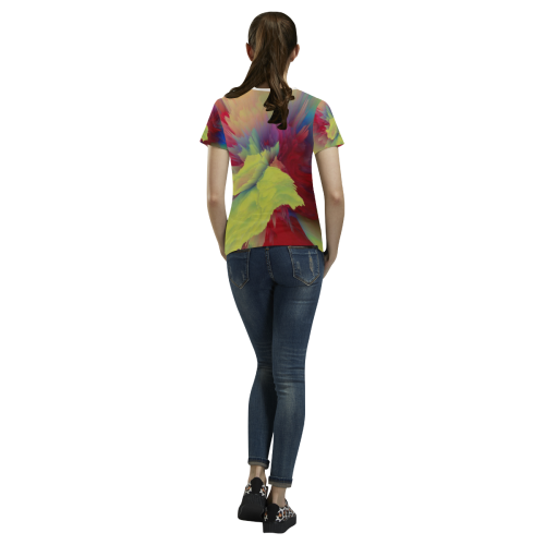 Flower1 All Over Print T-shirt for Women/Large Size (USA Size) (Model T40)