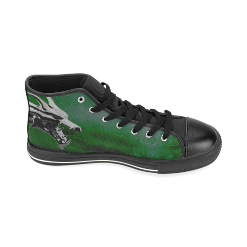 Steel Dragons V1.0 Green High Top Canvas Shoes for Kid (Model 017)