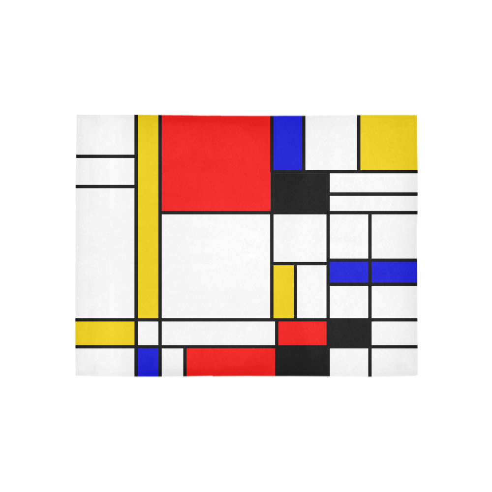 Bauhouse Composition Mondrian Style Area Rug 5'3''x4'