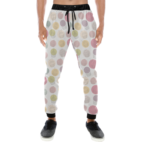 Colorful Cupcakes Men's All Over Print Sweatpants/Large Size (Model L11)
