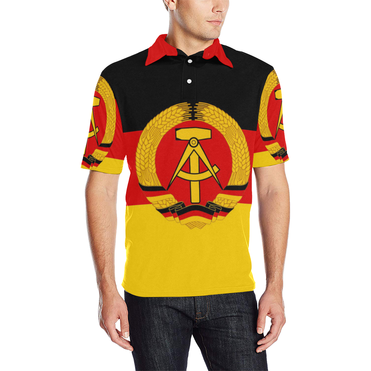 GDR Men's All Over Print Polo Shirt (Model T55)