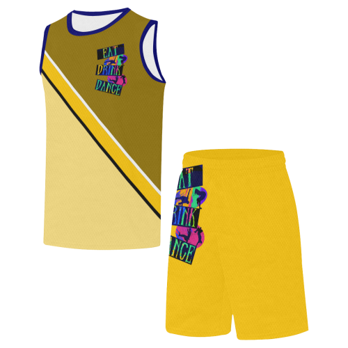 Break Dancing Colorful / Yellow All Over Print Basketball Uniform