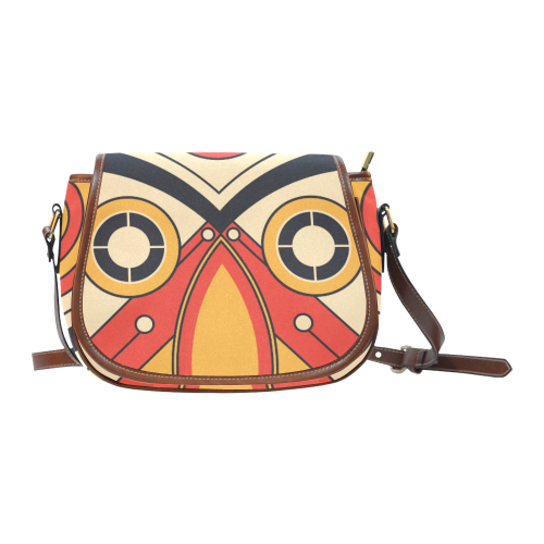 Geo Aztec Bull Tribal Saddle Bag/Small (Model 1649) Full Customization
