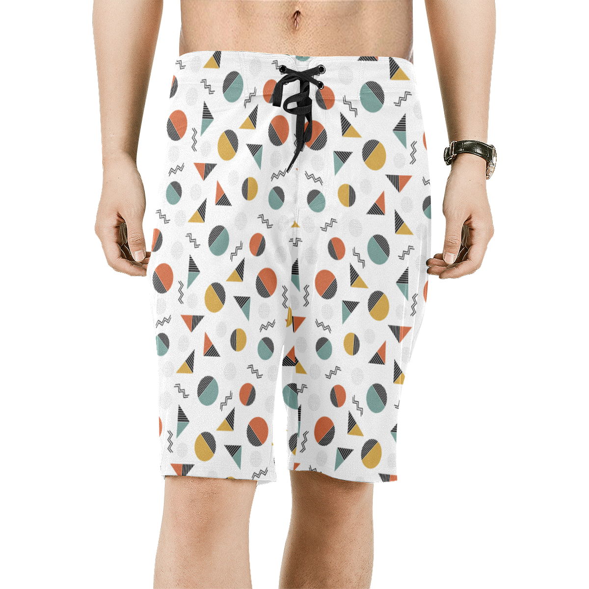 Geo Cutting Shapes Men's All Over Print Board Shorts (Model L16)
