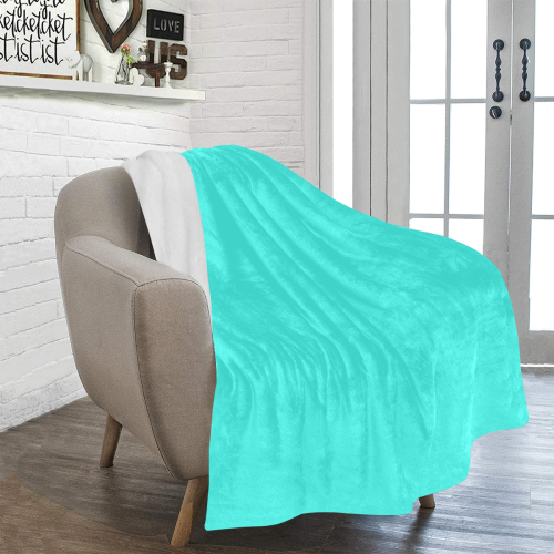 Neon Turquoise Ultra-Soft Micro Fleece Blanket 50"x60"