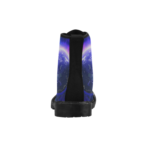 purple galaxy Martin Boots for Men (Black) (Model 1203H)
