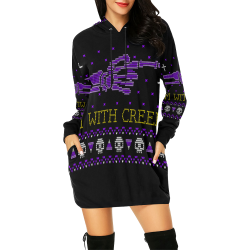 vestido corto con capucha diseño creepy All Over Print Hoodie Mini Dress (Model H27)