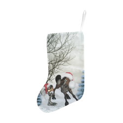 Christmas cute bird and horse Christmas Stocking (Without Folded Top)