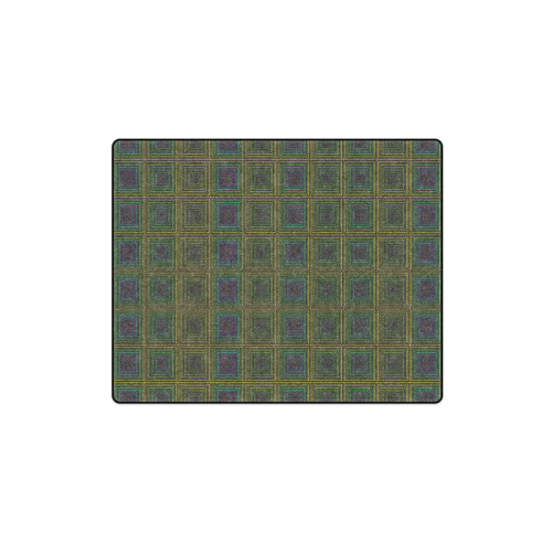 Violet green multicolored multiple squares Blanket 40"x50"