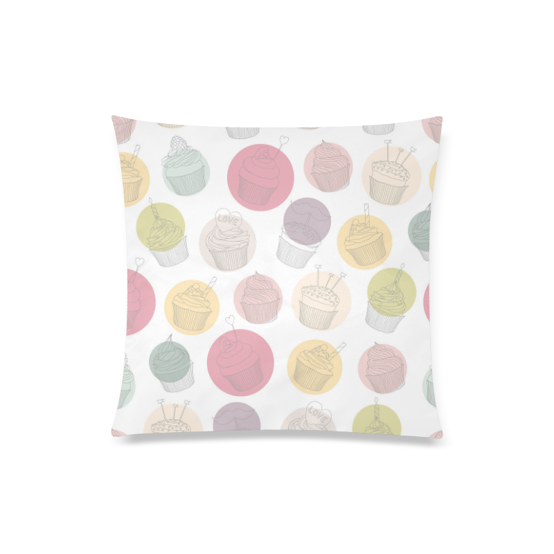 Colorful Cupcakes Custom Zippered Pillow Case 20"x20"(Twin Sides)