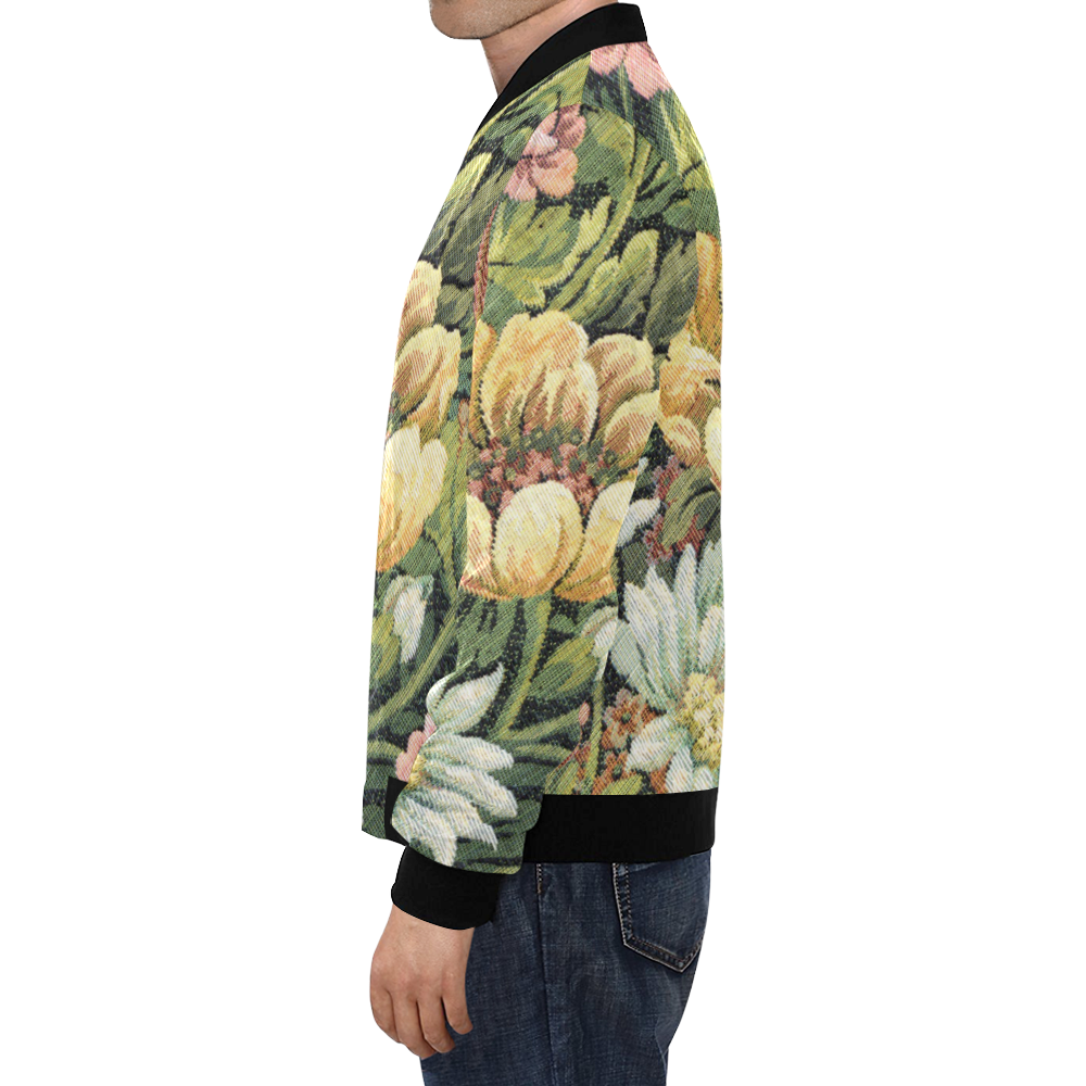 grandma's comfy vintage abstract floral All Over Print Bomber Jacket for Men/Large Size (Model H19)