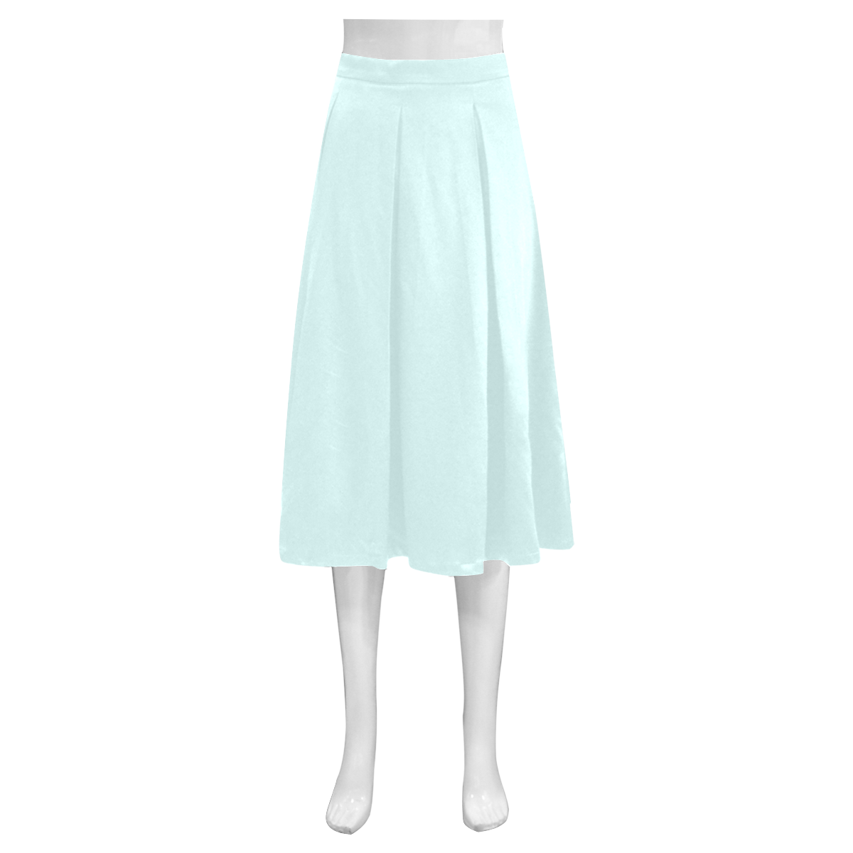 color light cyan Mnemosyne Women's Crepe Skirt (Model D16)