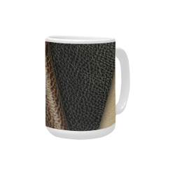 mix leather decor Custom Ceramic Mug (15OZ)