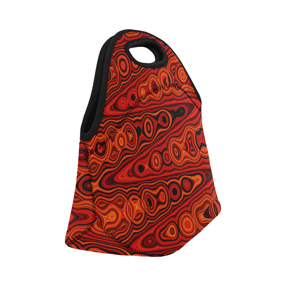 Brown Abstract Pattern Neoprene Lunch Bag/Small (Model 1669)