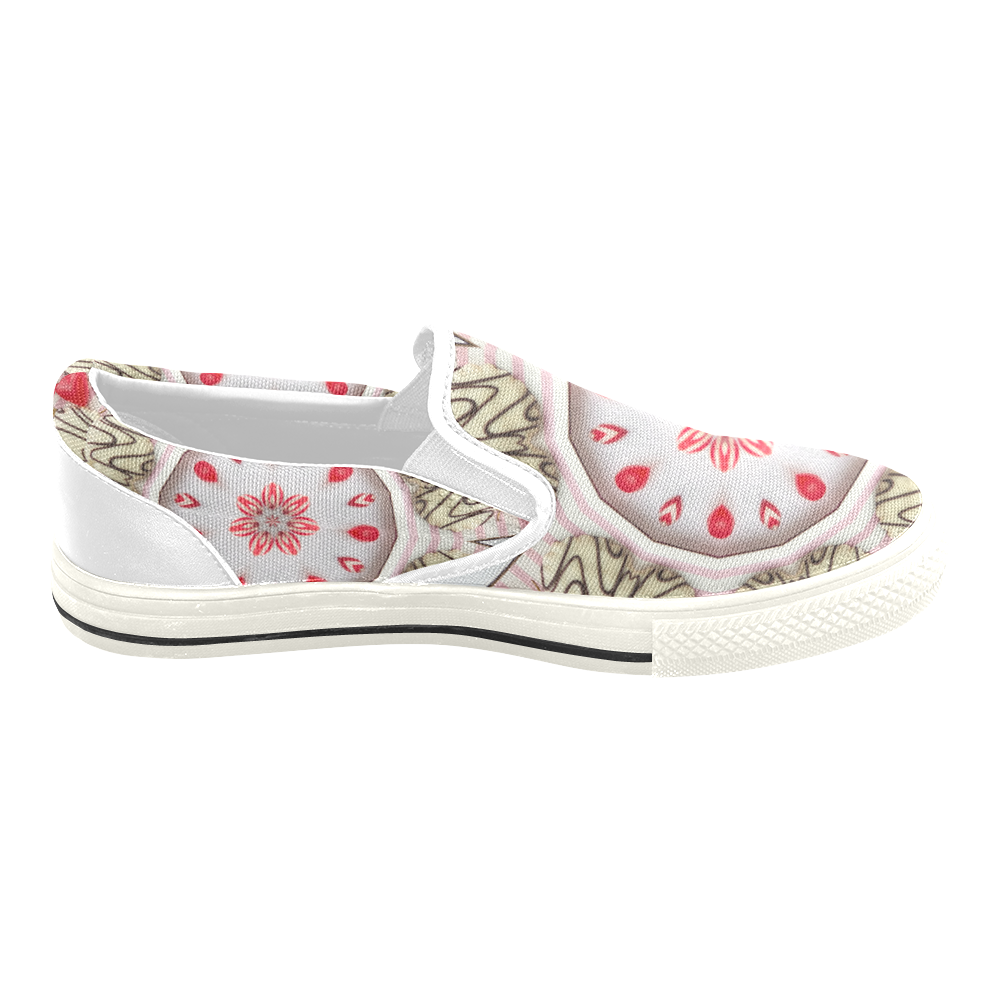 Love and Romance Pastries Cookies and Heart Candie Women's Slip-on Canvas Shoes/Large Size (Model 019)