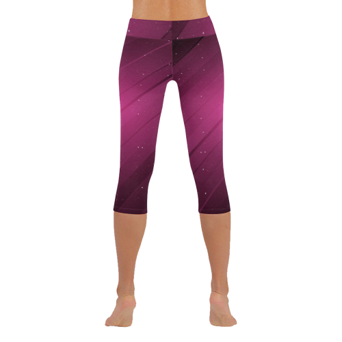 Purple shades Women's Low Rise Capri Leggings (Invisible Stitch) (Model L08)