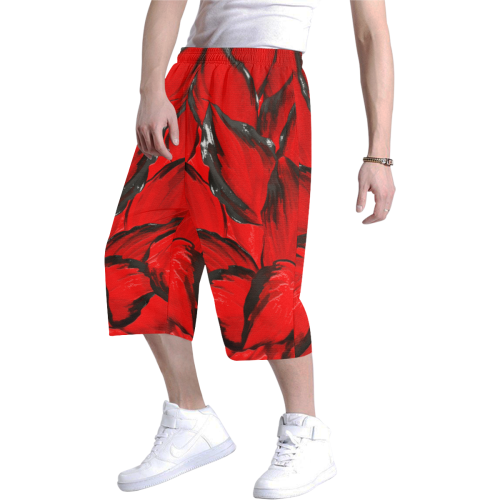 leafs_abstract TRY2 06 Men's All Over Print Baggy Shorts (Model L37)