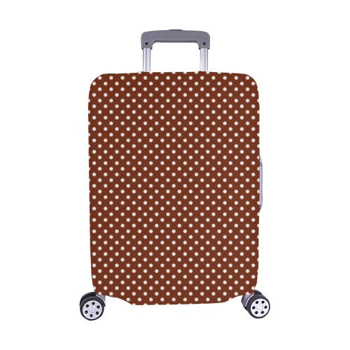 Brown polka dots Luggage Cover/Medium 22"-25"
