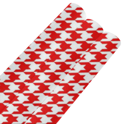Friendly Houndstooth Pattern,red by FeelGood Gift Wrapping Paper 58"x 23" (3 Rolls)