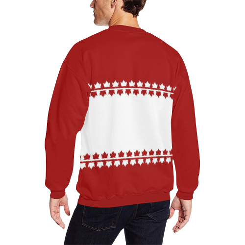 Classic Canada Sweatshirts Plus Size Men's Oversized Fleece Crew Sweatshirt/Large Size(Model H18)