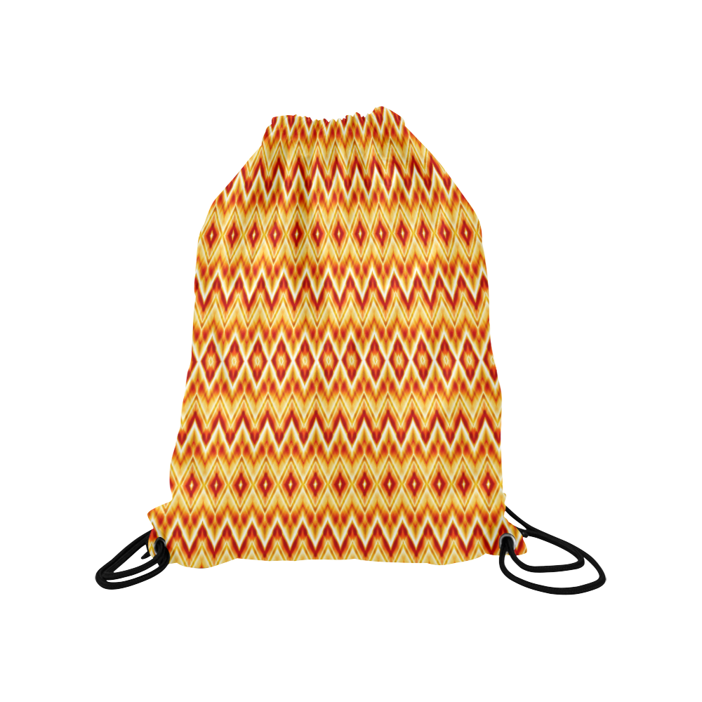 Colorful wavy motifs Medium Drawstring Bag Model 1604 (Twin Sides) 13.8"(W) * 18.1"(H)